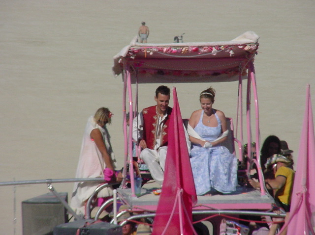 Molly and Kai arrive for their wedding.